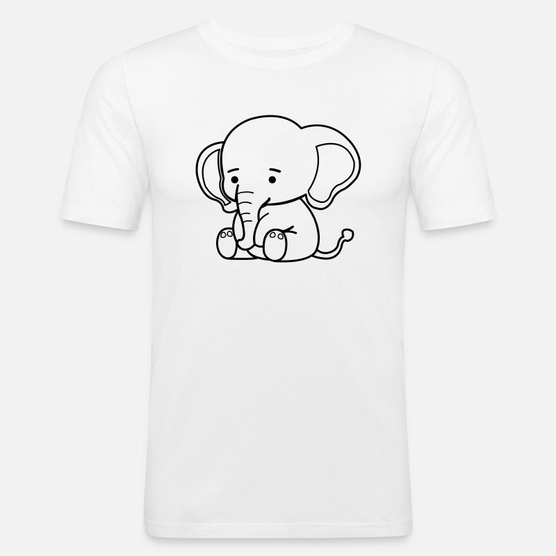 cute elephant - Männer Slim Fit T-Shirt - Weiß