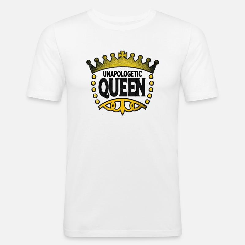 Unapologetic Queen - Men's Slim Fit T-Shirt - white