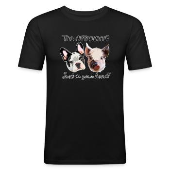 Just in your head- animal welfare - Men's Slim Fit T-Shirt - black - Front - Nik (191cm)