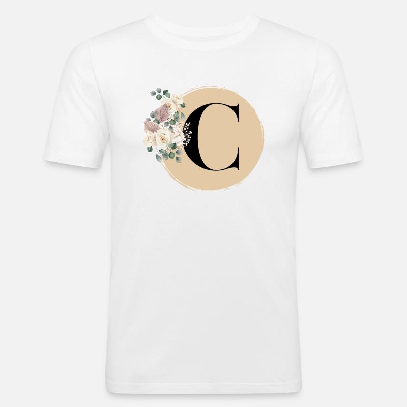 Buchstabe C - Männer Slim Fit T-Shirt - Weiß