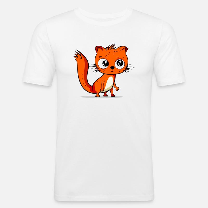 Kiki das Eichhörnchen - Männer Slim Fit T-Shirt - Weiß