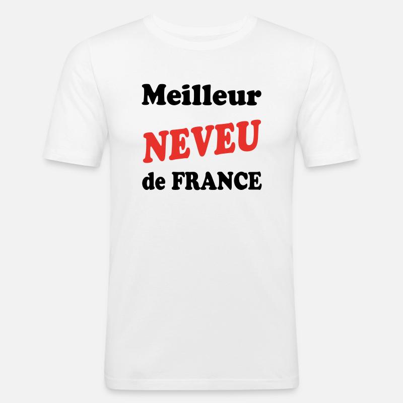 Bester Neffe Frankreichs - Männer Slim Fit T-Shirt - Weiß