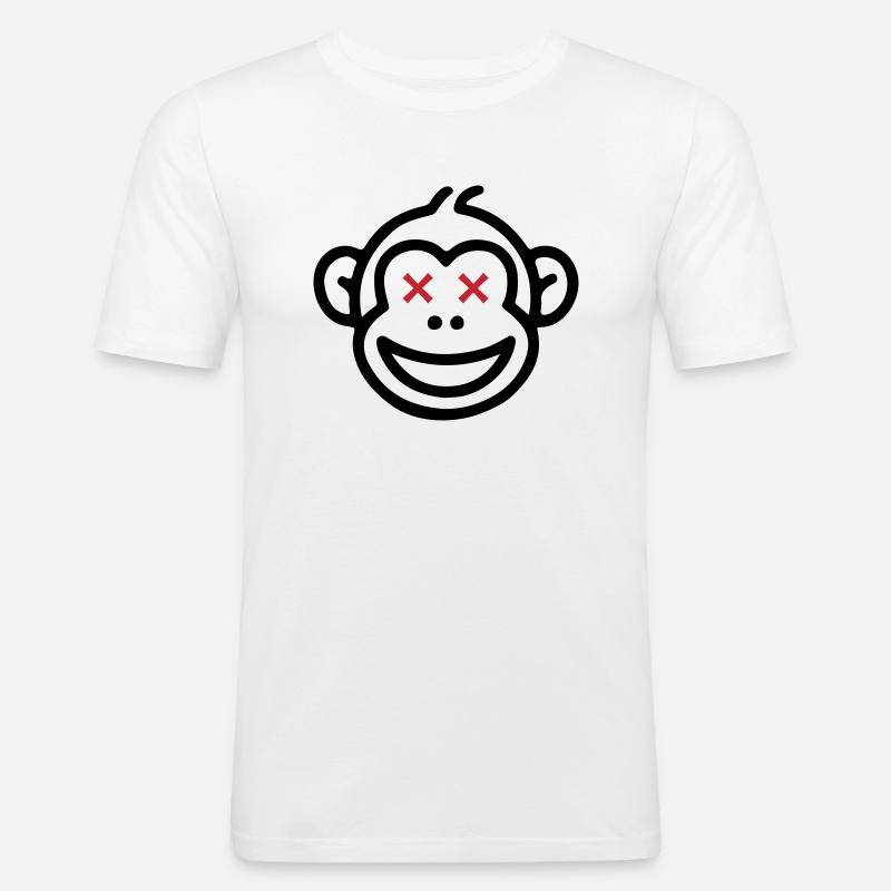 Affe Party Comic - Männer Slim Fit T-Shirt - Weiß