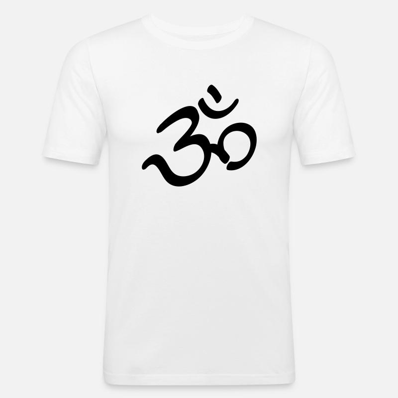 Devanagari Om - Männer Slim Fit T-Shirt - Weiß