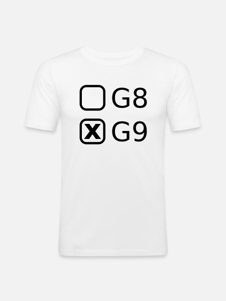 G8 G9 - Men's Slim Fit T-Shirt - white