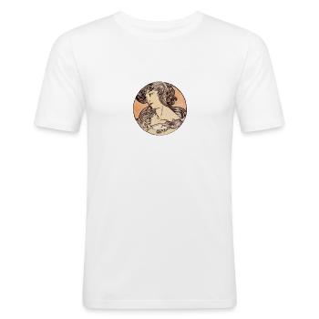 Alphonse Maria Mucha Stained Glass #1 - Men's Slim Fit T-Shirt - white - Front - Nik (191cm)