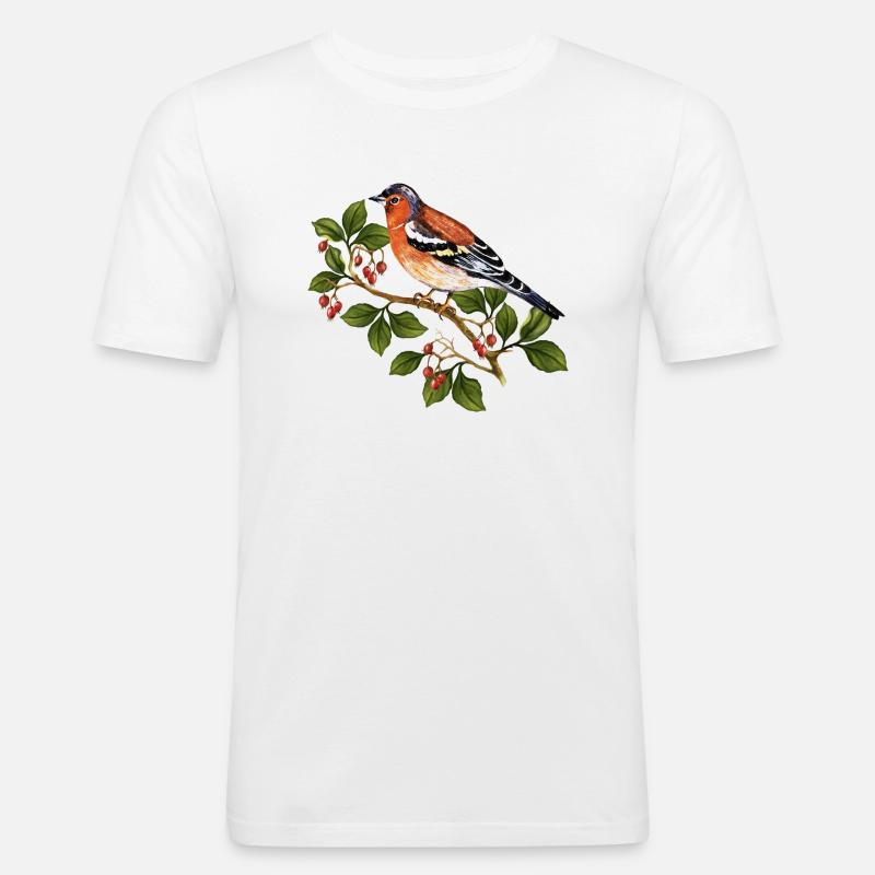 Vogel - Männer Slim Fit T-Shirt - Weiß