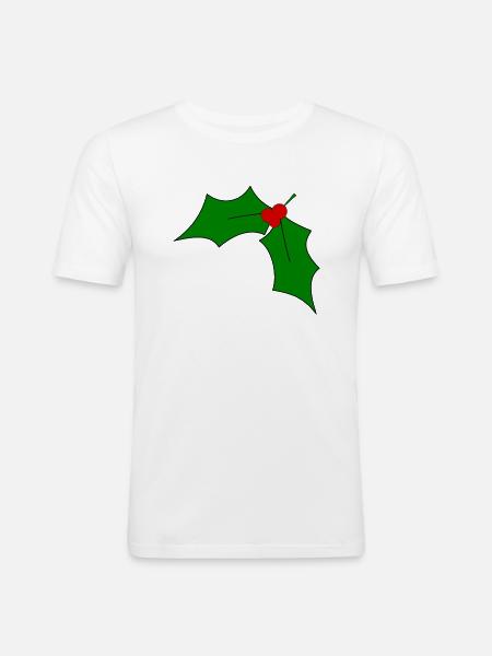 Mistelzweig - Männer Slim Fit T-Shirt - Weiß