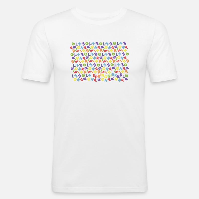 Buchstabensalat Springginkerl - Männer Slim Fit T-Shirt - Weiß