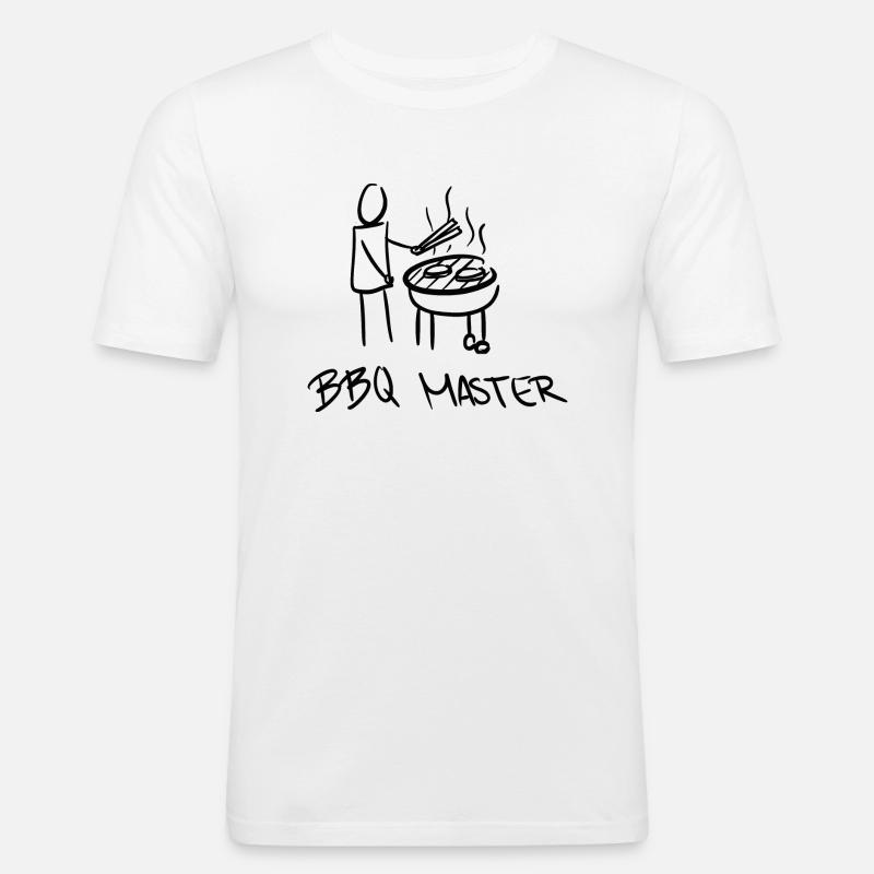 BBQ Master - Männer Slim Fit T-Shirt - Weiß