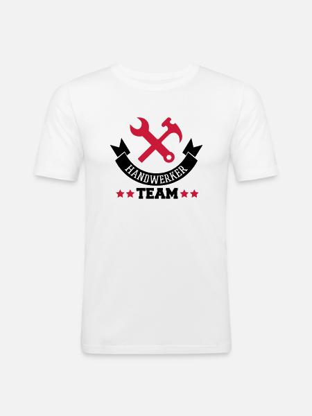 handwerker_team_2 - Männer Slim Fit T-Shirt - Weiß