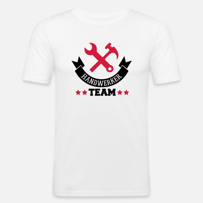 handwerker_team_2 - T-shirt près du corps Homme - blanc