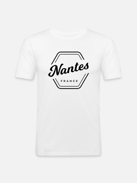 Nantes - France - Men's Slim Fit T-Shirt - white