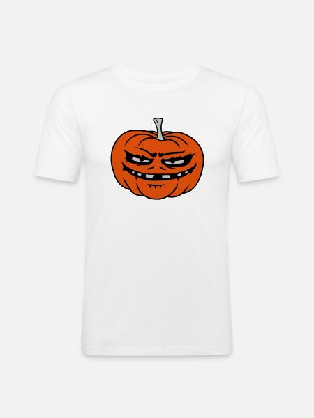 Evil Pumpkin Comic Halloween - Men's Slim Fit T-Shirt - white