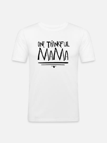 One Thankful Mama - Men's Slim Fit T-Shirt - white