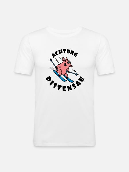 pistensau_02_e_3c - Men's Slim Fit T-Shirt - white