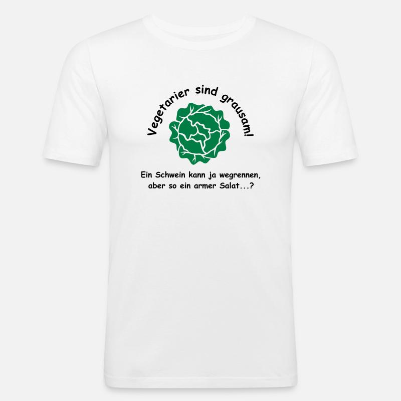 Vegetarier sind grausam - Männer Slim Fit T-Shirt - Weiß