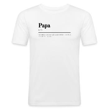 Papa - Cadeau original, définition - T-shirt près du corps Homme - blanc - Devant - Nik (191cm)