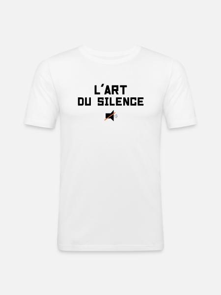 L'Art Du Silence - T-shirt près du corps Homme - blanc