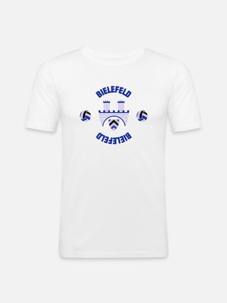 Bielefeld (ID: 001013) - Männer Slim Fit T-Shirt - Weiß