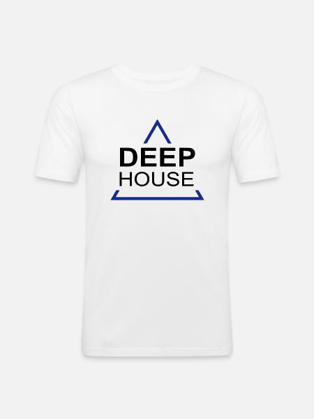 Deep House Design 001 - Men's Slim Fit T-Shirt - white