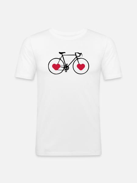 Vélo vélo amour - T-shirt près du corps Homme - blanc