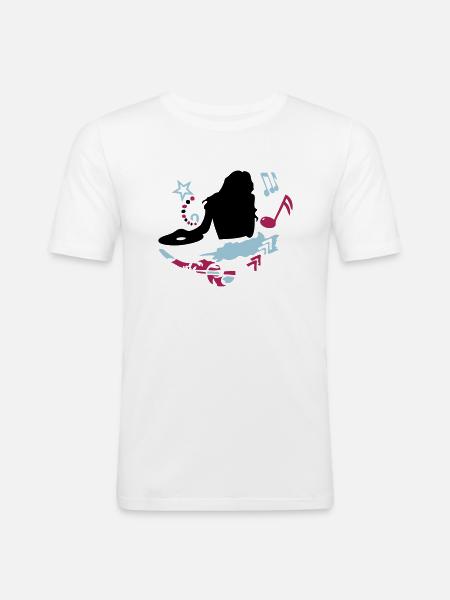 female DJ - Men's Slim Fit T-Shirt - white