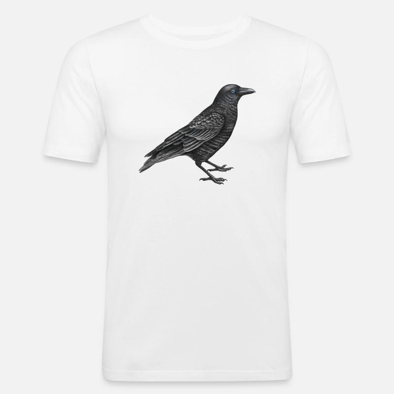 Krähenvogel - Männer Slim Fit T-Shirt - Weiß