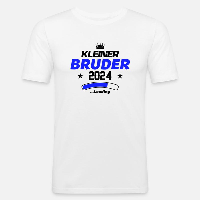 kleiner bruder 2024 loading - Männer Slim Fit T-Shirt - Weiß