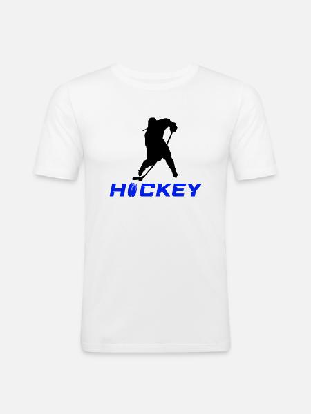 eishockey spieler - Männer Slim Fit T-Shirt - Weiß