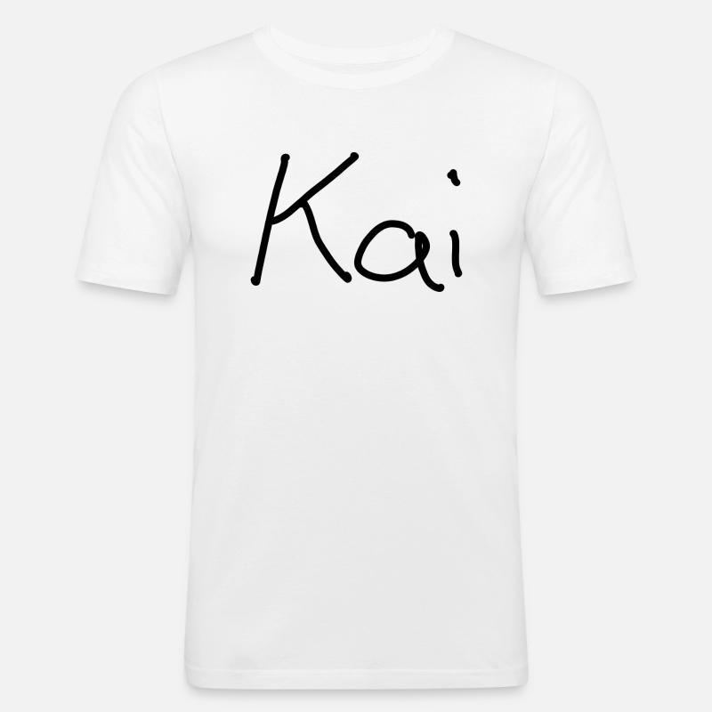 Kai - Männer Slim Fit T-Shirt - Weiß