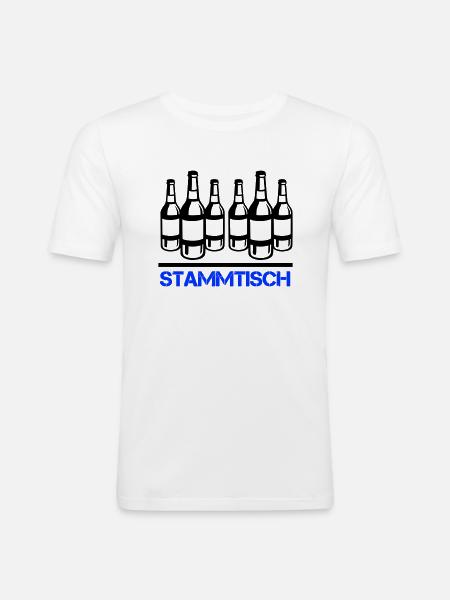 bierflasche stammtisch - Männer Slim Fit T-Shirt - Weiß