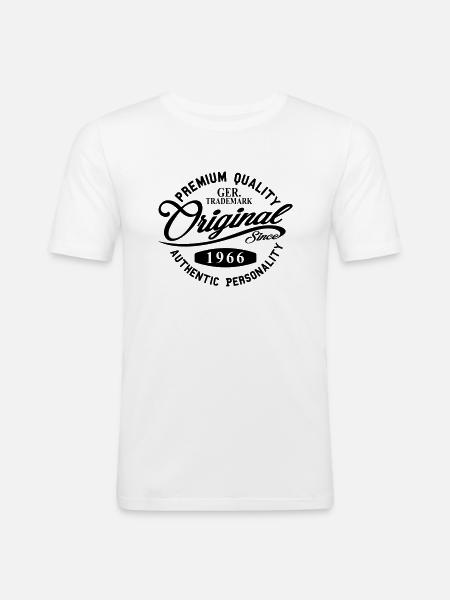 Original Since 1966 - Männer Slim Fit T-Shirt - Weiß