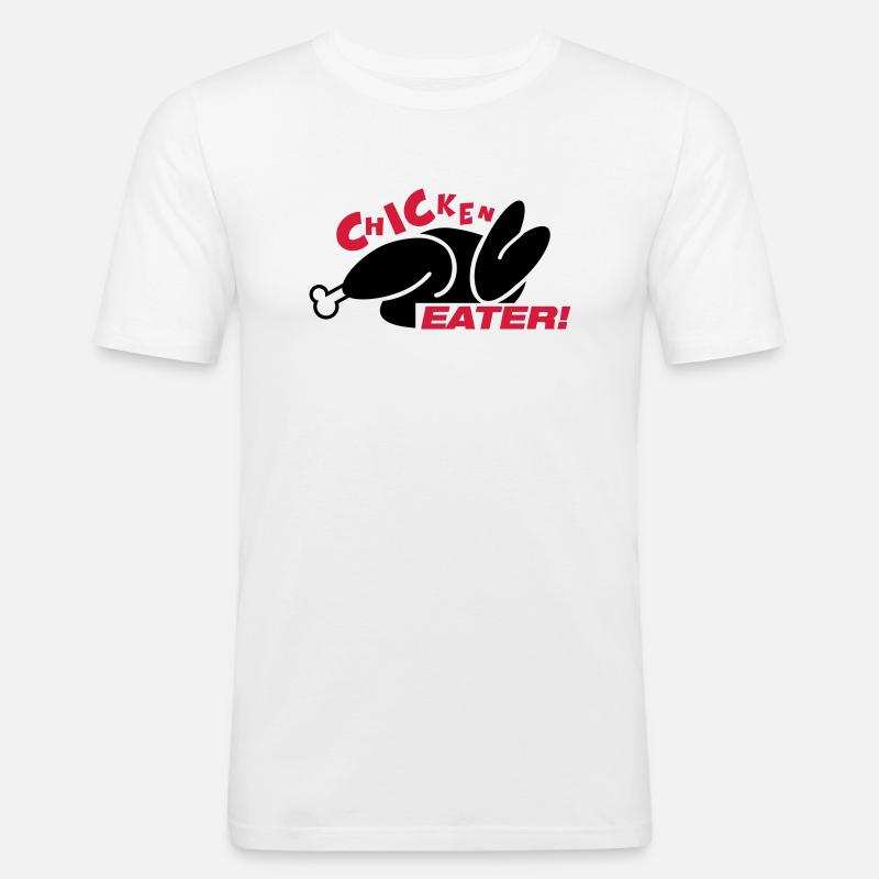 chicken_eater_gi2 - Männer Slim Fit T-Shirt - Weiß