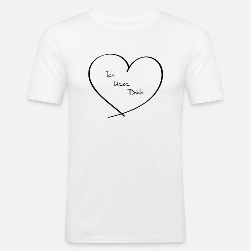 Ich liebe Dich - Männer Slim Fit T-Shirt - Weiß