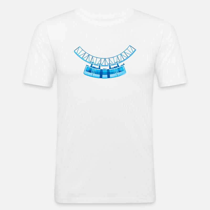 Schwebebahn - Männer Slim Fit T-Shirt - Weiß