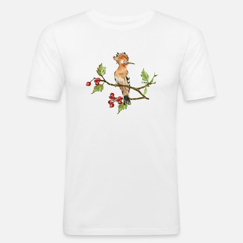 Bunter Vogel - Männer Slim Fit T-Shirt - Weiß