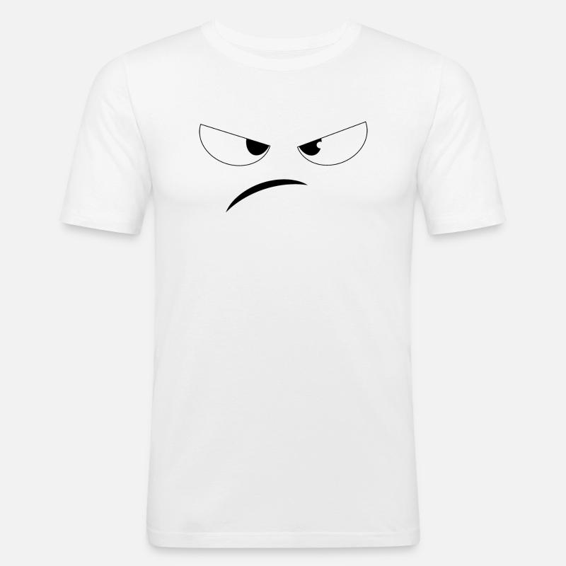 Grumpy Face für hellen Stoff - Männer Slim Fit T-Shirt - Weiß