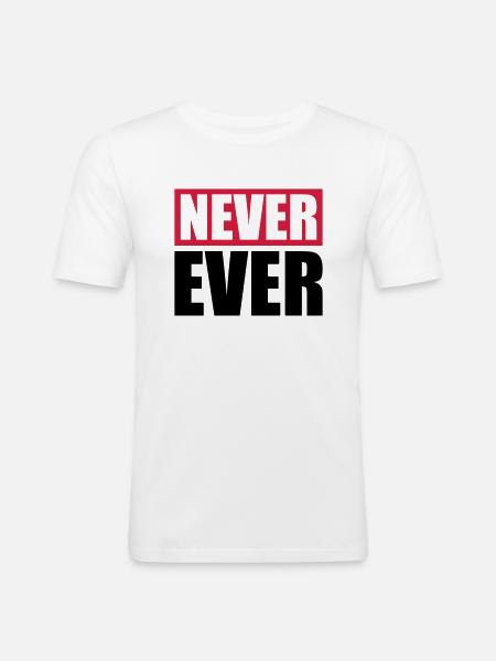 Never Ever Bar - Men's Slim Fit T-Shirt - white
