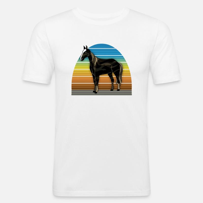 Pferd - Männer Slim Fit T-Shirt - Weiß