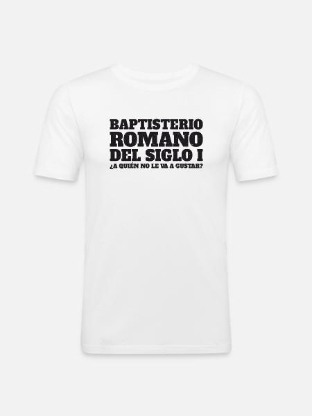Baptistère romain du Ier siècle - T-shirt près du corps Homme - blanc