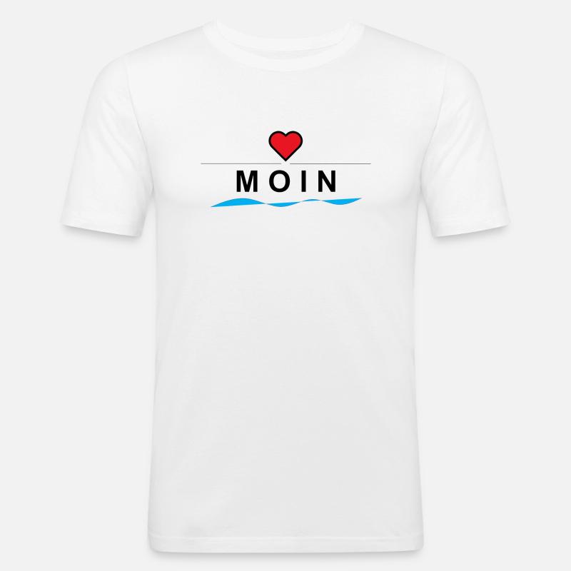 Moin ~ nordisches Design - Männer Slim Fit T-Shirt - Weiß