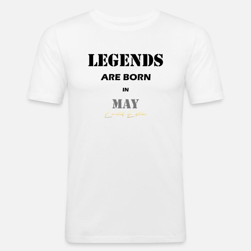 May Legends Geschenk black - Männer Slim Fit T-Shirt - Weiß