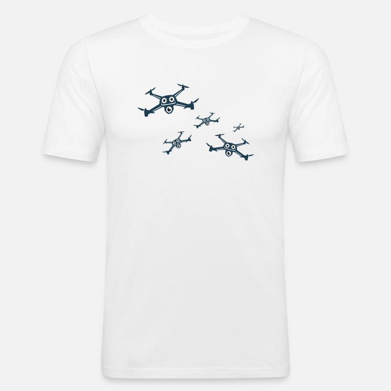 drones,drone,bandes dessinées - T-shirt près du corps Homme - blanc