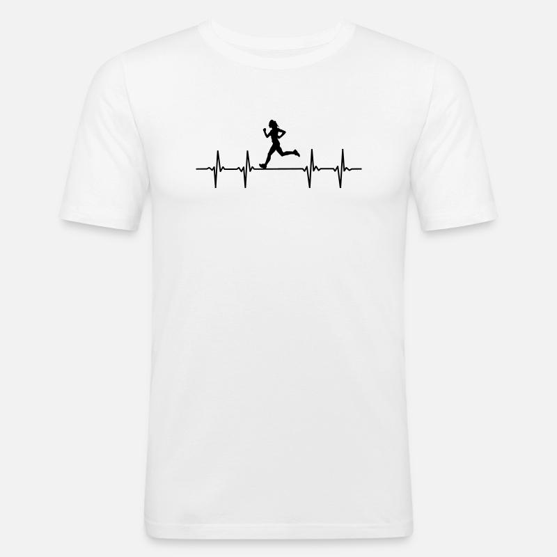 Jogging-Puls Design - Männer Slim Fit T-Shirt - Weiß