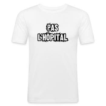 pas l'hôpital - T-shirt près du corps Homme - blanc - Devant - Nik (191cm)