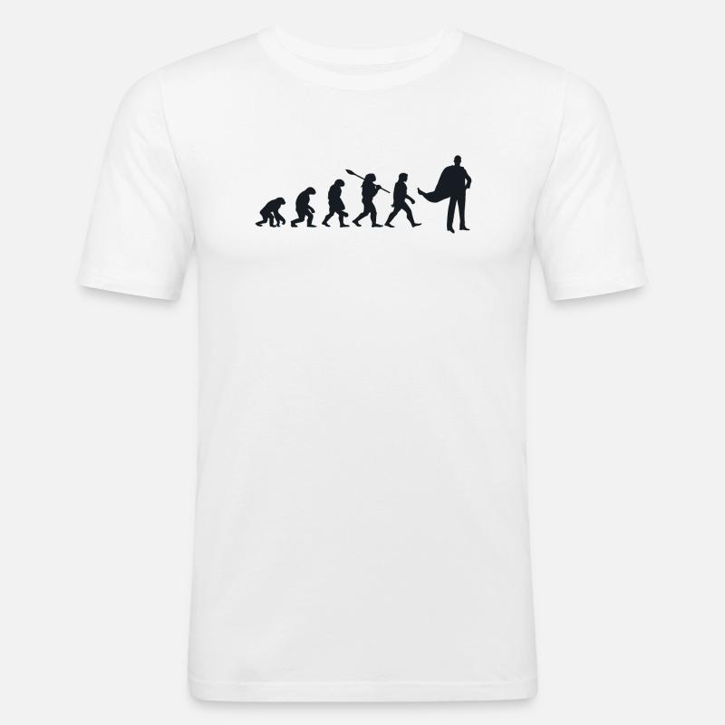Darwin-Evolution für Supermans 🦸 ♂️ - Männer Slim Fit T-Shirt - Weiß