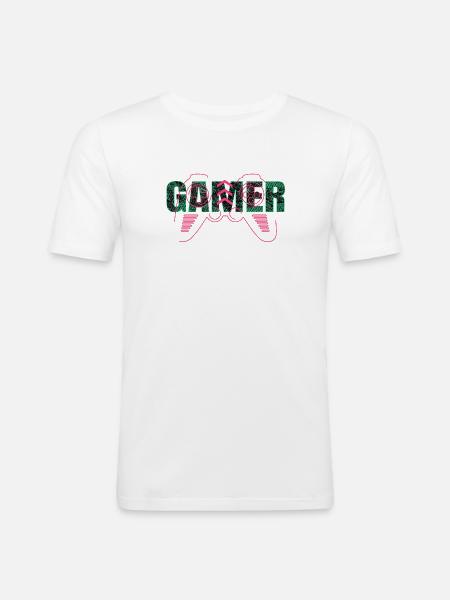 Gamer Gamer Zocken - Men's Slim Fit T-Shirt - white