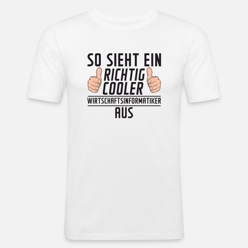 Wirtschaftsinformatiker | Wirtschaft | Informatik - Männer Slim Fit T-Shirt - Weiß
