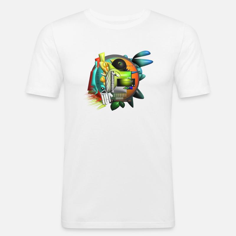 Abstrakte Kunst Kubismus - Männer Slim Fit T-Shirt - Weiß